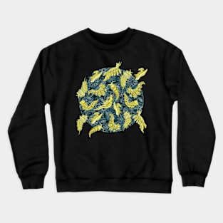 Ernst Haeckel Yellow Nudibranch on Cerulean Sea Squirts Crewneck Sweatshirt